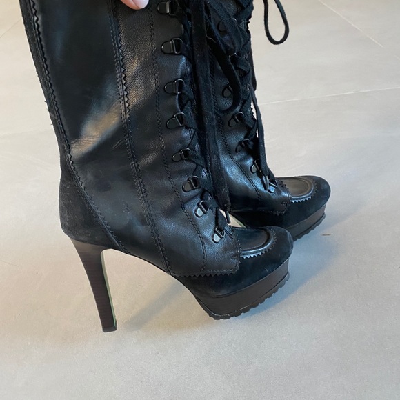 Black Donald Pliner platform boots - Picture 5 of 7